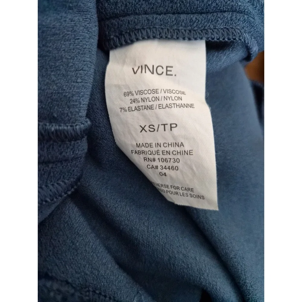 Vince Sheath Midi Womens‎ Dark Teal XSmall  Textured Dress Stretch 3/4 Sleeve